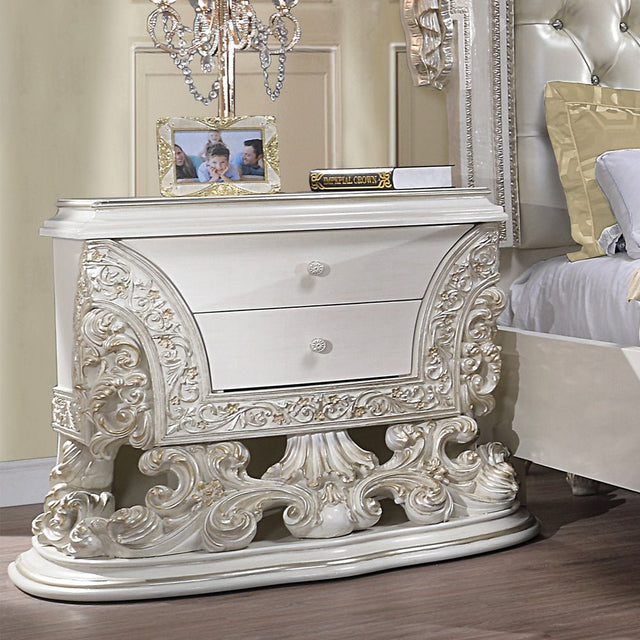 Adara Nightstand BD01249 Antique White Finish | Acme | Home Elegance USA