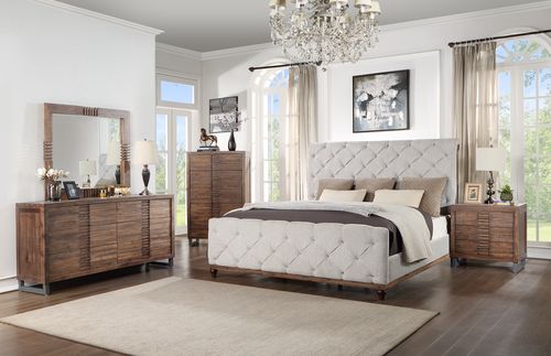 Andria EK Bed BD01290EK Reclaimed Oak Finish | Acme | Home Elegance USA