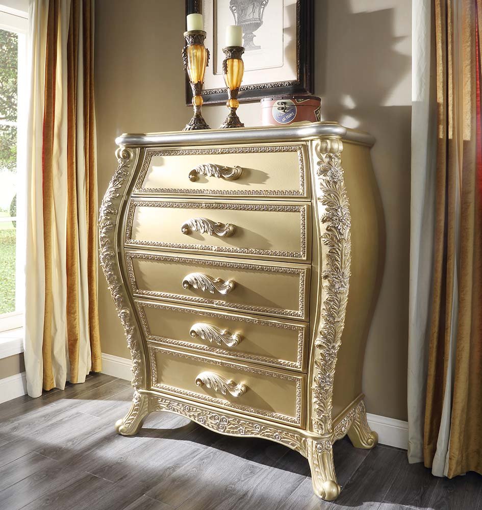 Cabriole Chest BD01467 Gold Finish | Acme | Home Elegance USA