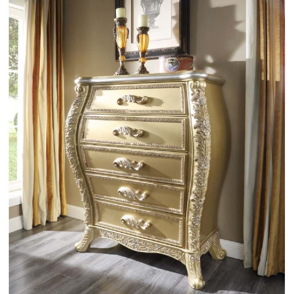 Cabriole Chest BD01467 Gold Finish | Acme | Home Elegance USA