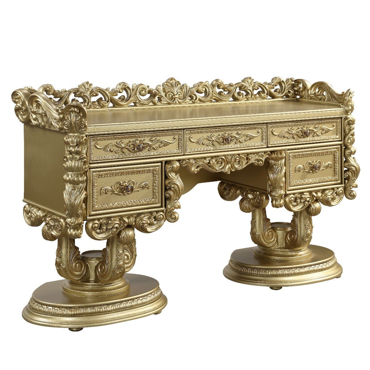 Bernadette Vanity Desk BD01477 Gold Finish | Acme | Home Elegance USA
