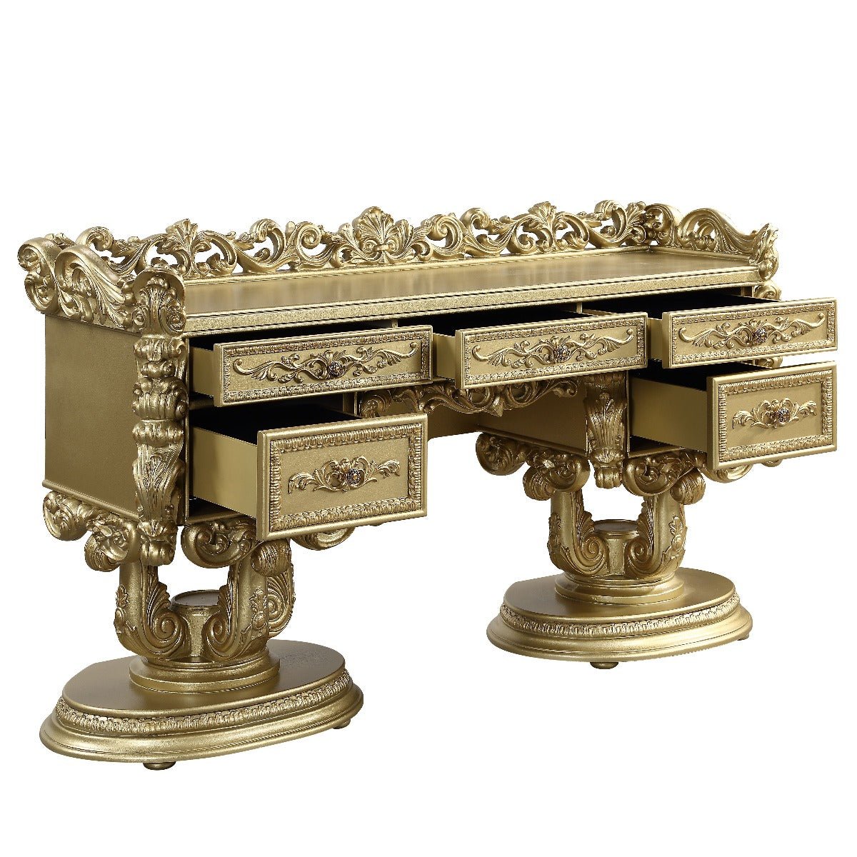 Bernadette Vanity Desk BD01477 Gold Finish | Acme | Home Elegance USA