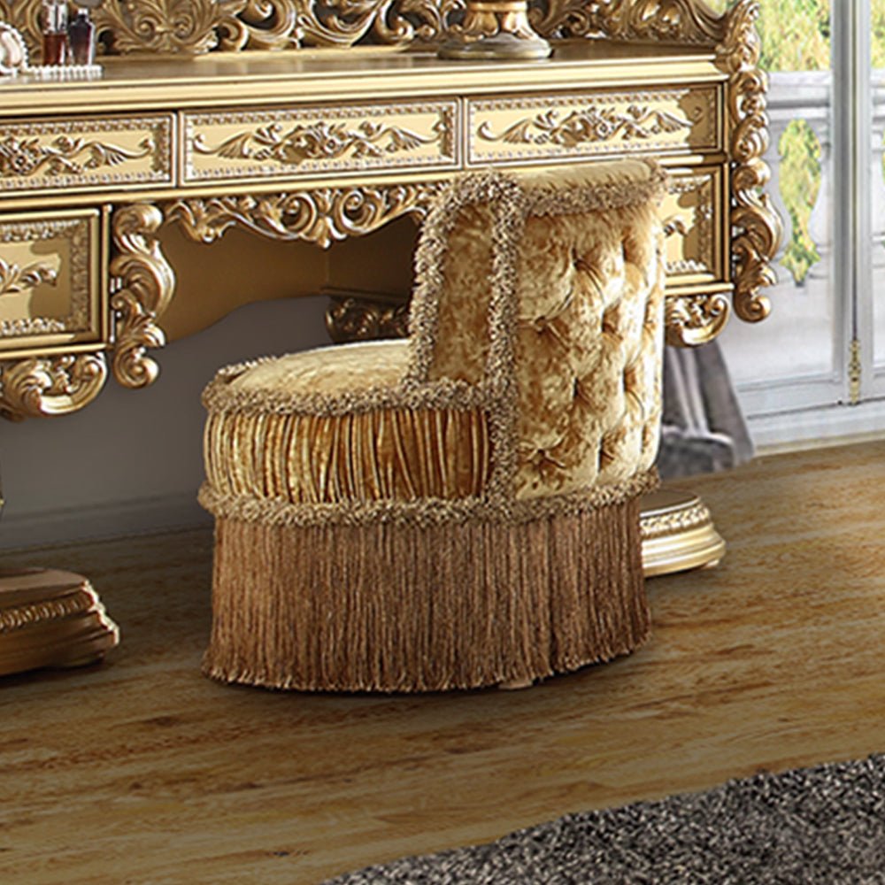 Bernadette Vanity Stool BD01478 Gold Finish | Acme | Home Elegance USA