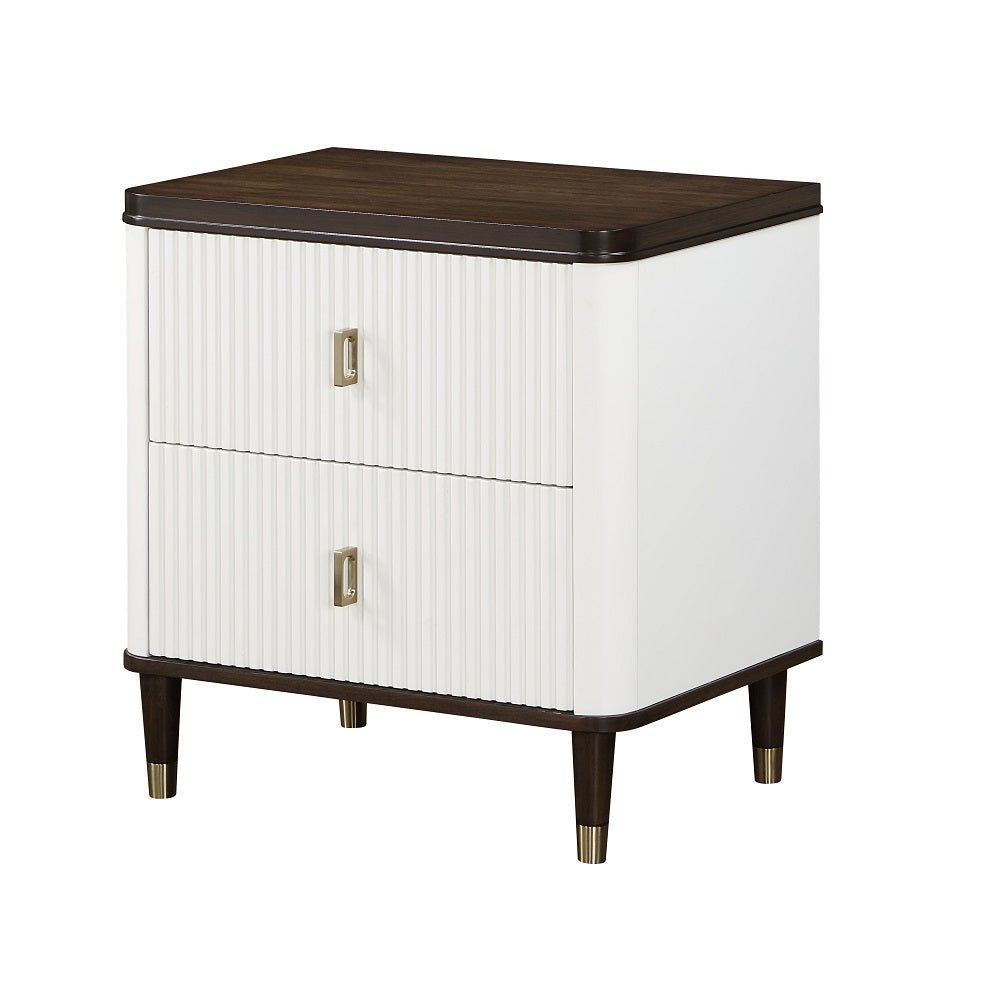 Carena Nightstand W/USB BD02028 White & Brown Finish | Acme | Home Elegance USA