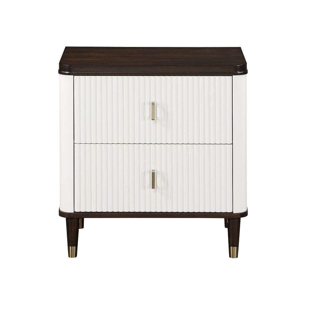 Carena Nightstand W/USB BD02028 White & Brown Finish | Acme | Home Elegance USA