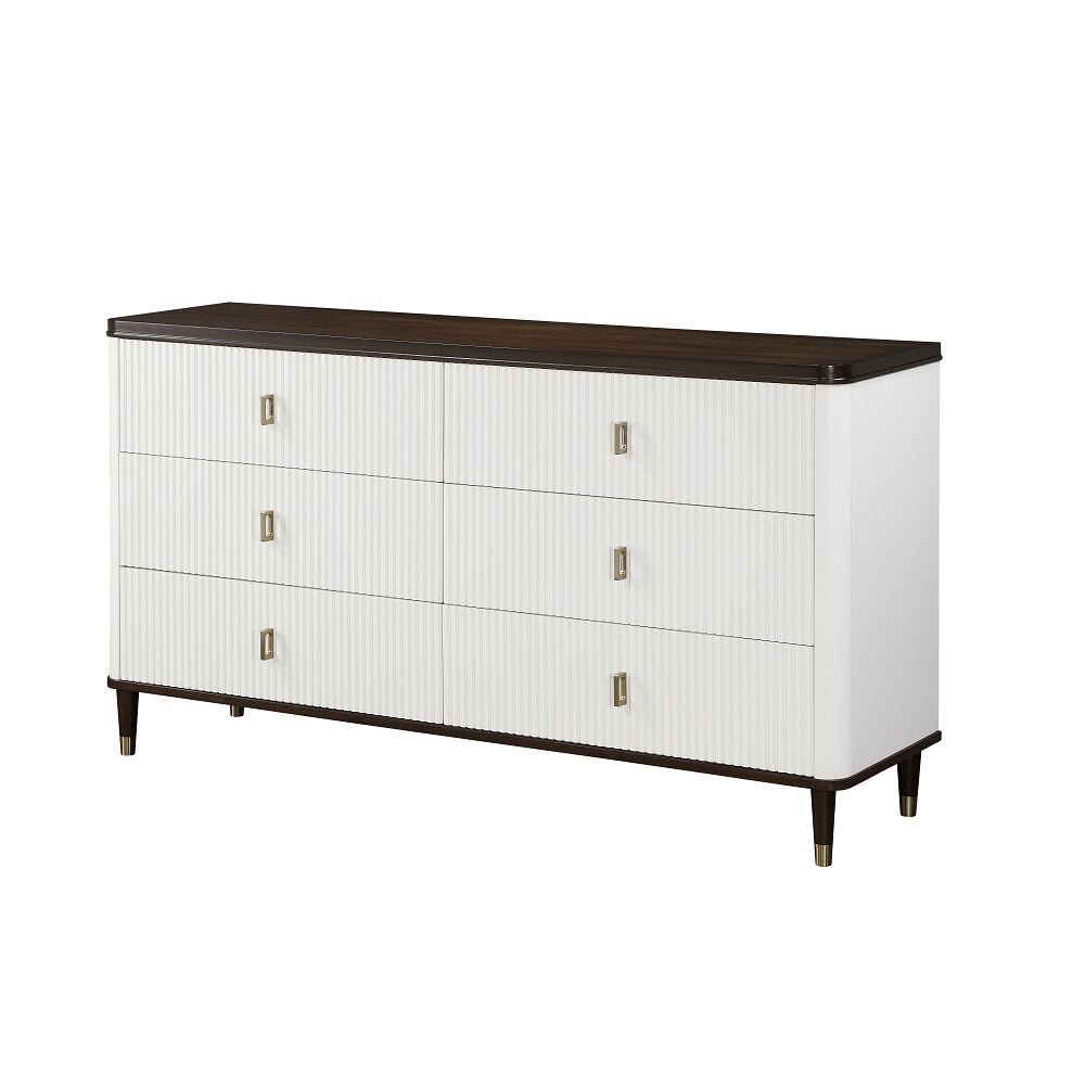 Carena Dresser W/Jewelry Tray BD02030 White & Brown Finish | Acme | Home Elegance USA