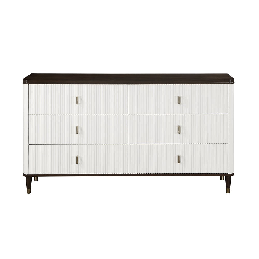 Carena Dresser W/Jewelry Tray BD02030 White & Brown Finish | Acme | Home Elegance USA