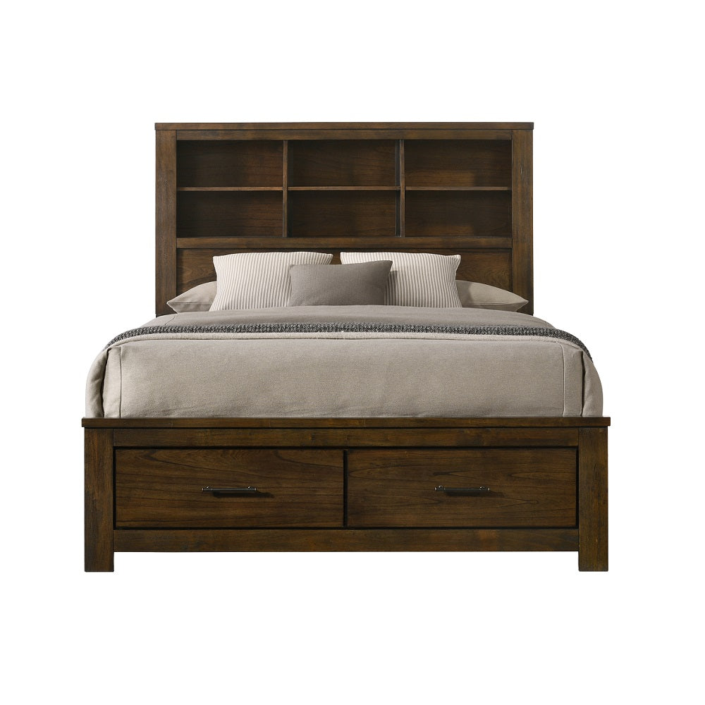 Acme - Merrilee II EK Bed W/Storage BD02076EK Oak Finish