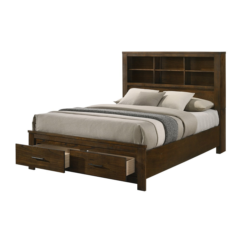 Acme - Merrilee II EK Bed W/Storage BD02076EK Oak Finish