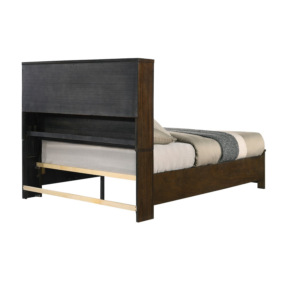Acme - Merrilee II EK Bed W/Storage BD02076EK Oak Finish