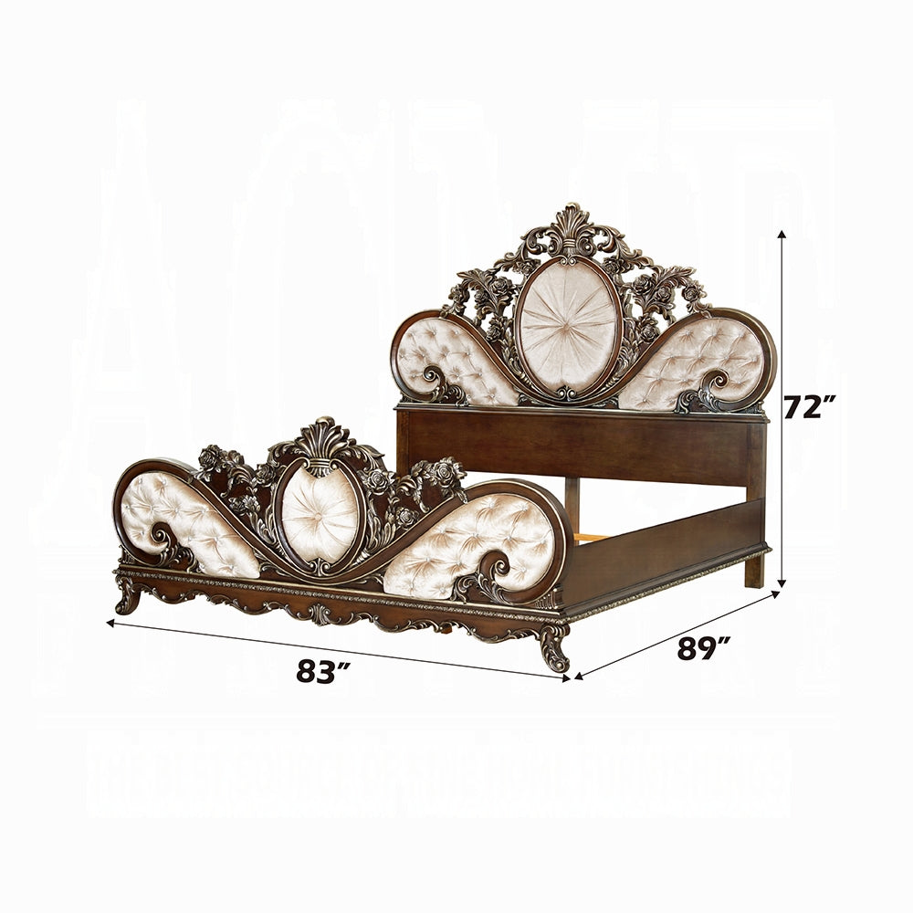 Decorative headboard with measurements on a white background