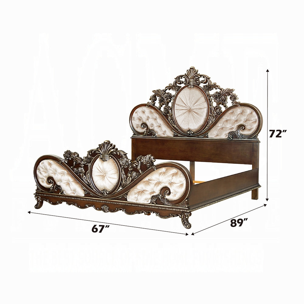 Decorative headboard with dimensions on a white background