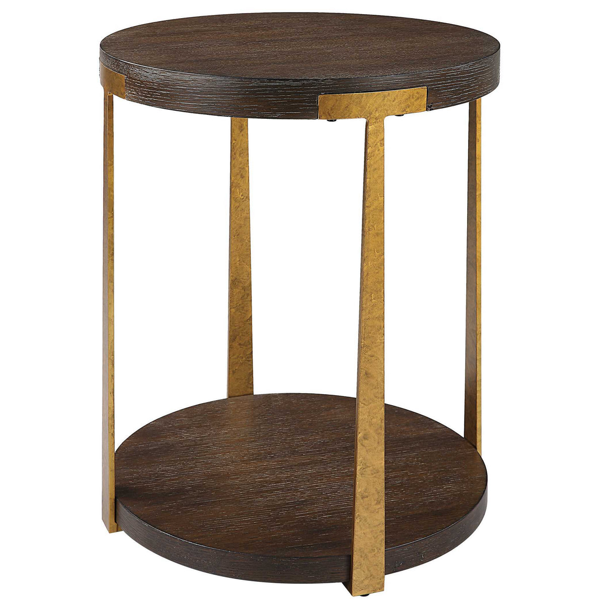 Palisade Round Wood Side Table - Dark Brown by Uttermost - View 4