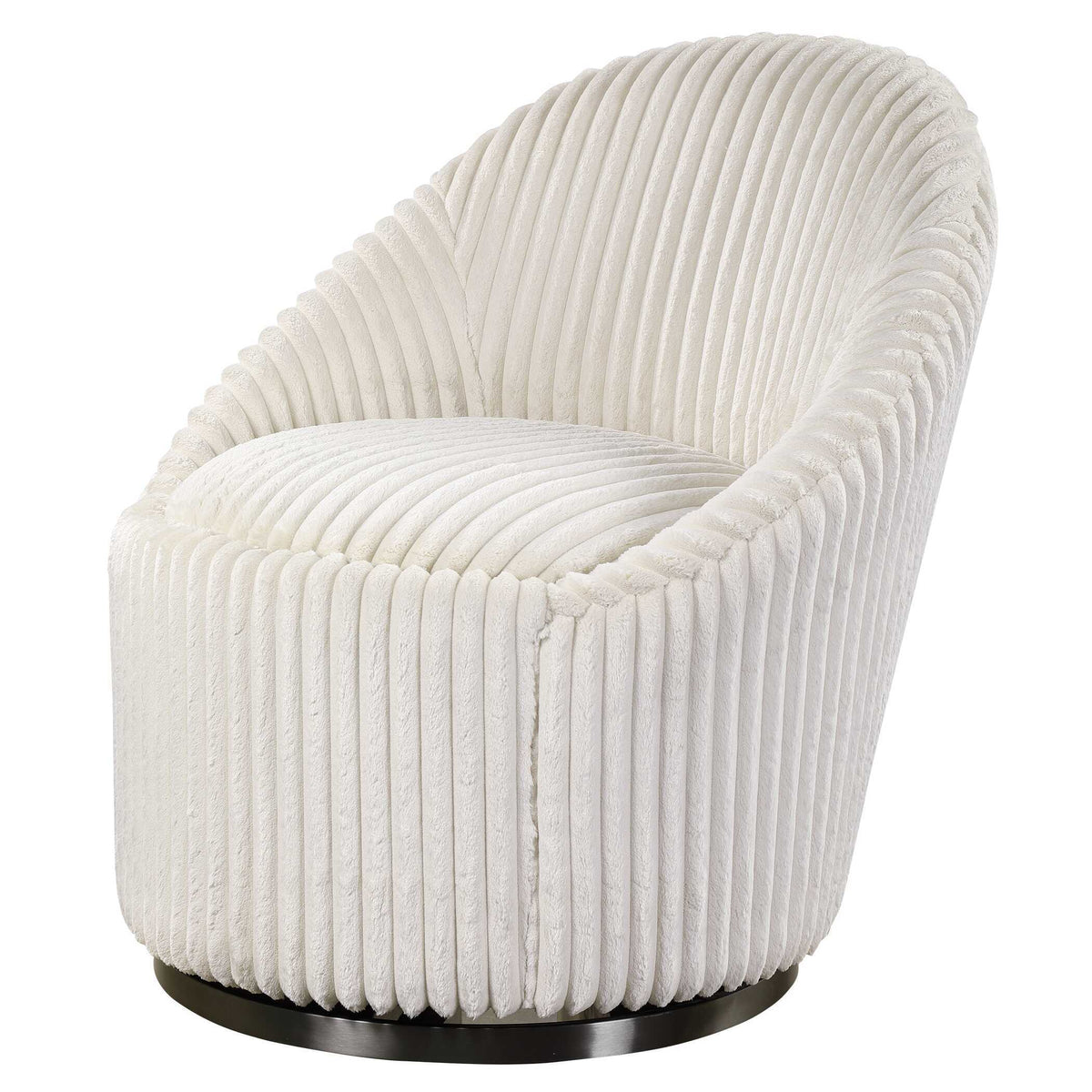 Crue Swivel Chair - White by Uttermost - View 5