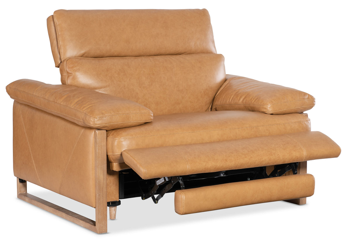 Jericho Power Recliner With Power Headrest - Light Brown by Hooker Furniture - View 8