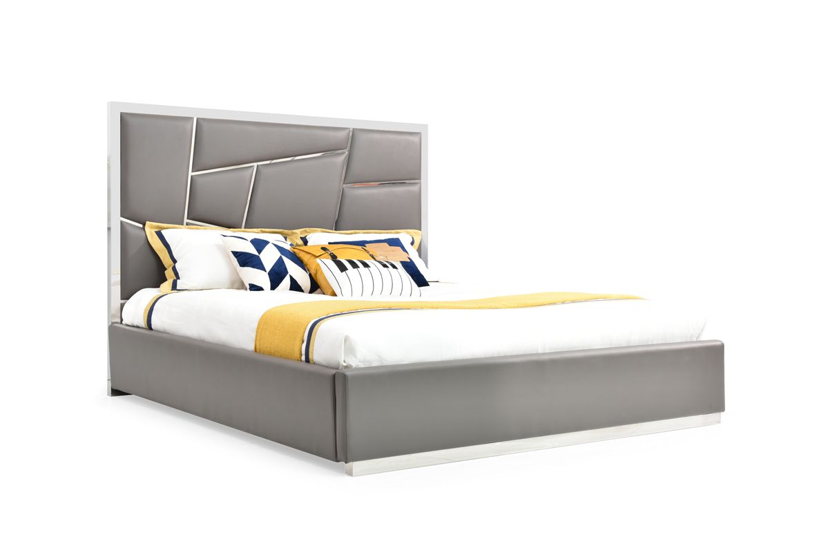 Chrysler Modern Grey Bedroom Set Queen & Eastern King – VIG Furniture - Home Elegance USA