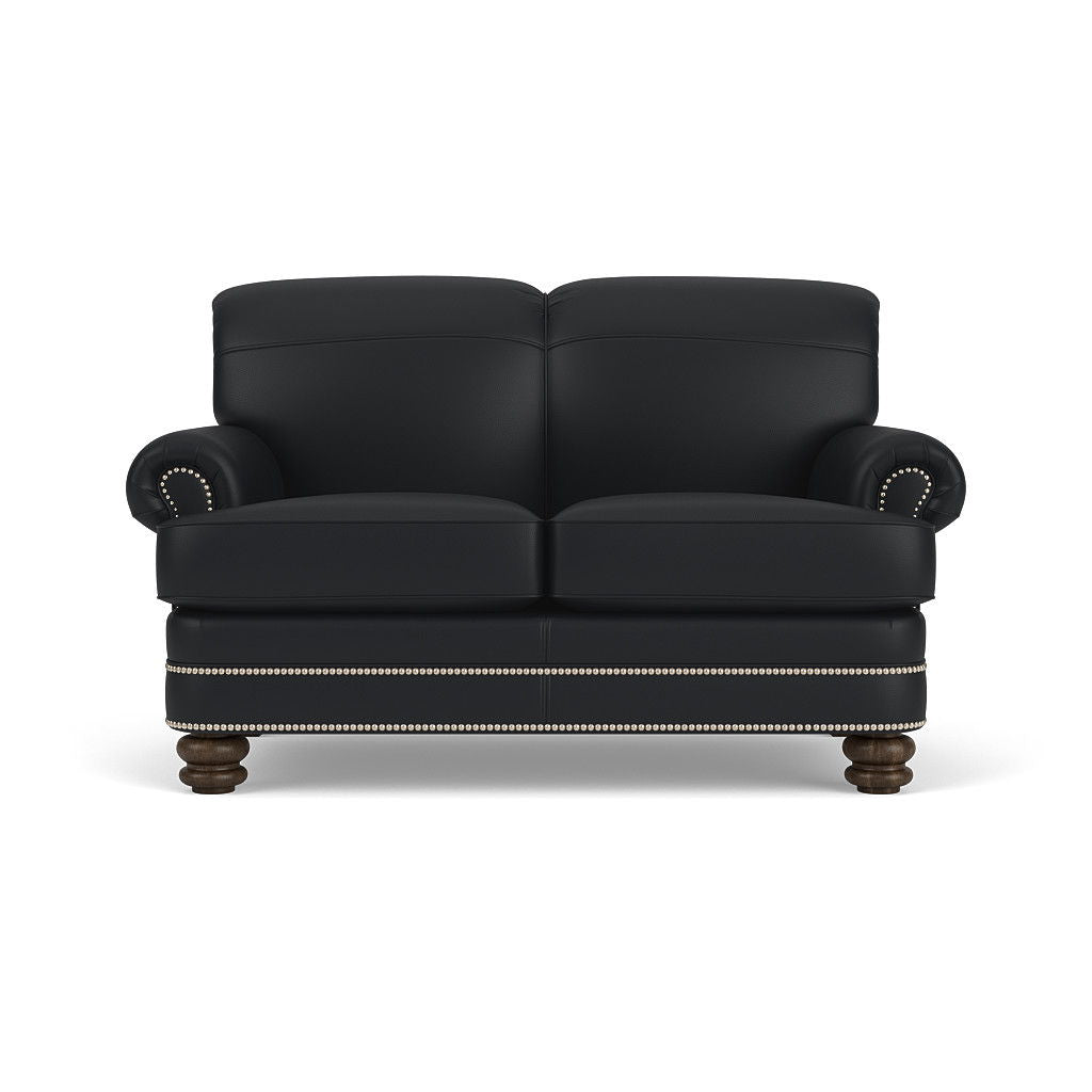 Bay Bridge Leather Loveseat, Nailhead Trim | Flexsteel