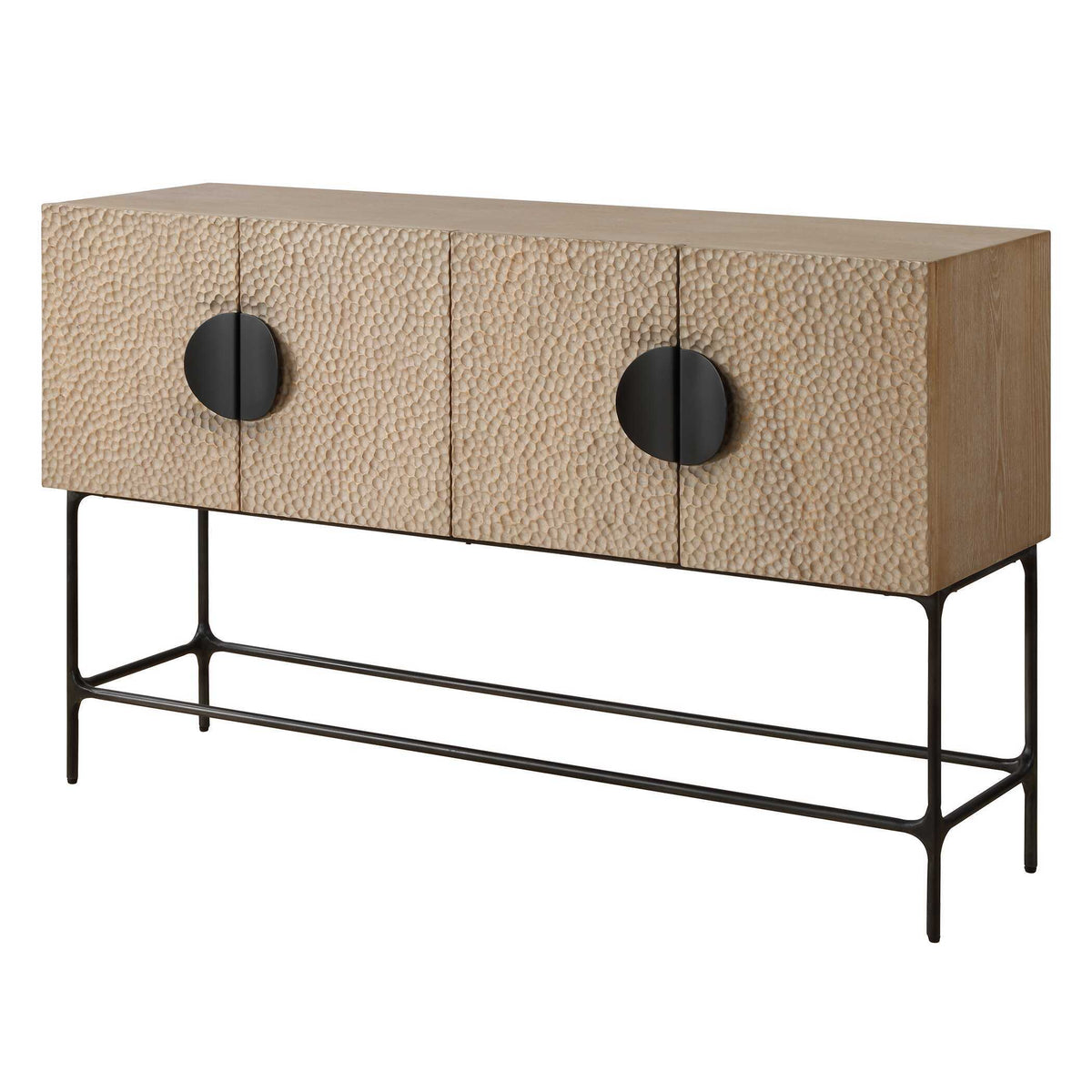 Lunar 4 Door Elm Wood Cabinet - Light Brown by Uttermost - View 4