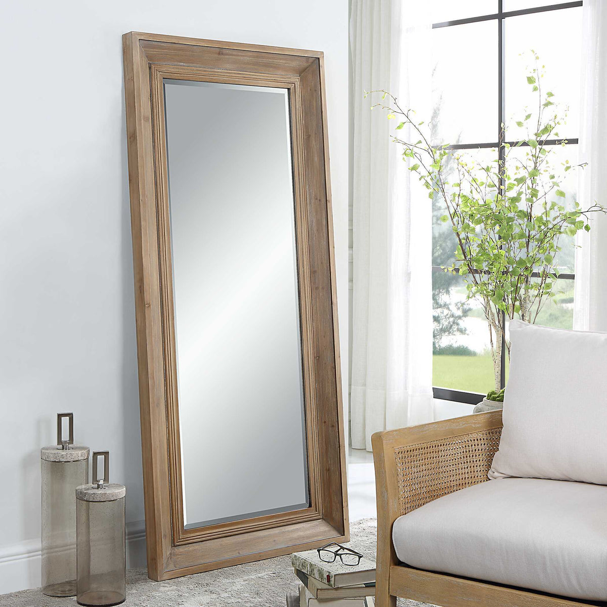 Missoula Large Natural Wood Mirror - Dark Brown by Uttermost - View 3