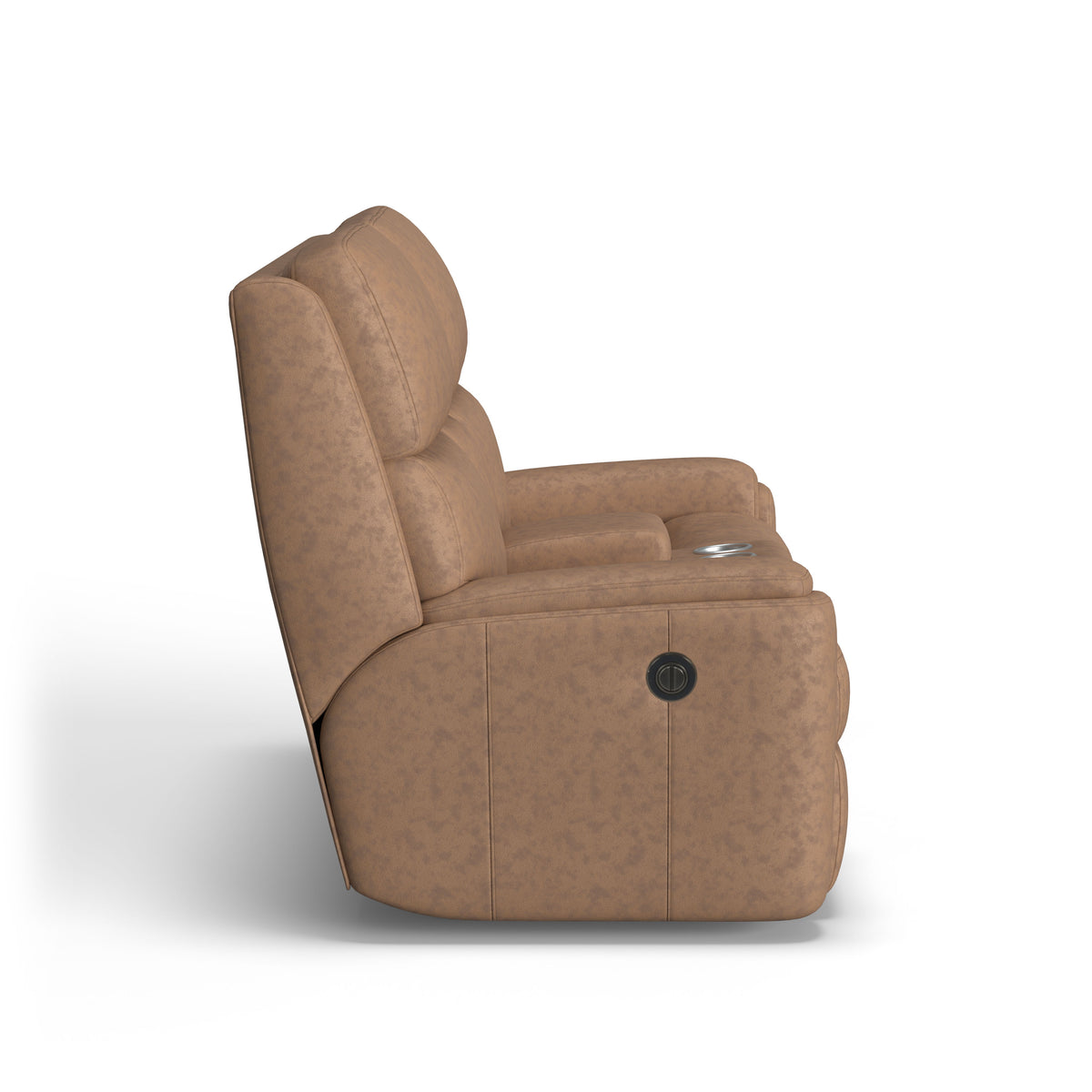 Rio Transitional Leather Power Reclining Loveseat With Console | Flexsteel