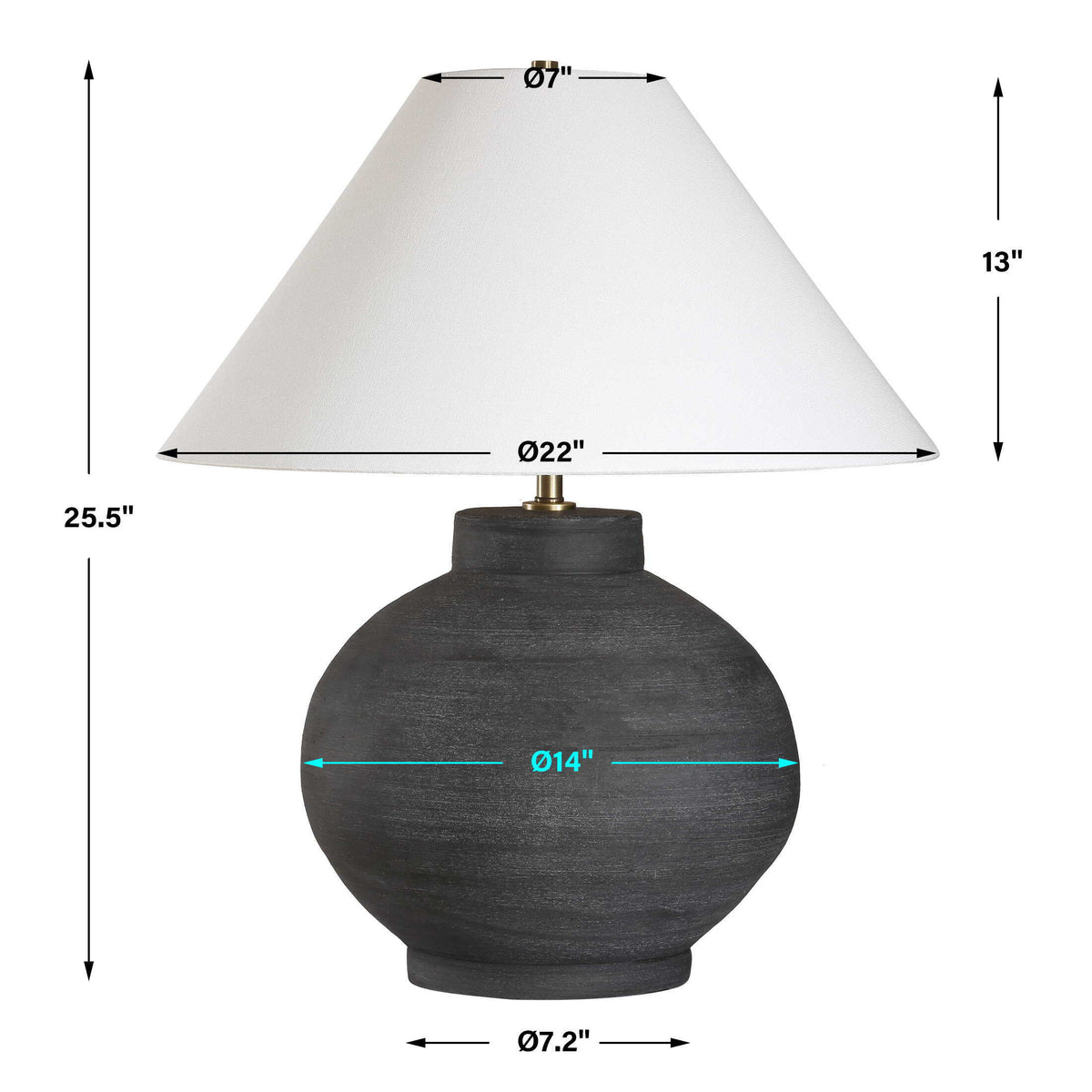 Tramore Table Lamp Rustic Charcoal - Black by Uttermost - View 8