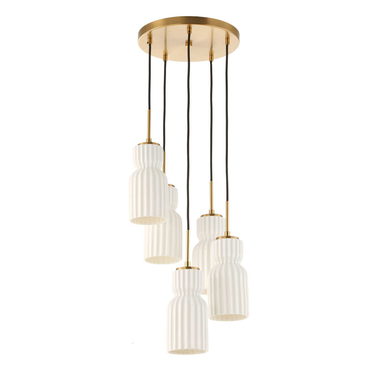 Vanier 5 Light Cluster Pendant - Gold by Uttermost - View 6