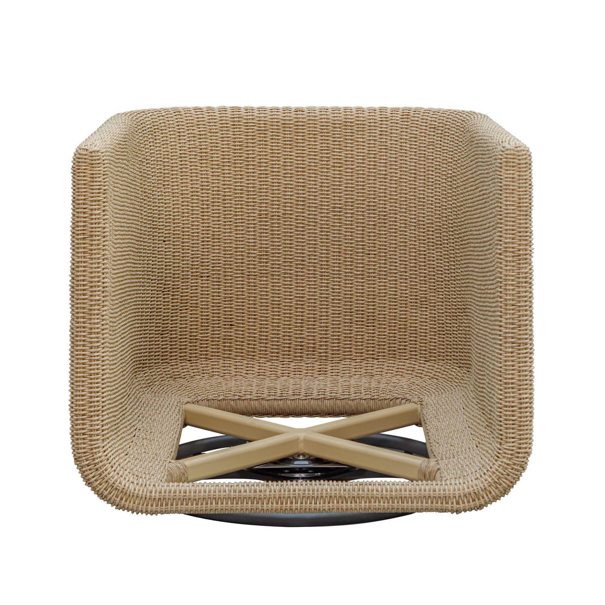Santorini Outdoor Swivel Lounge Chair - Light Brown / White by Uttermost - View 7