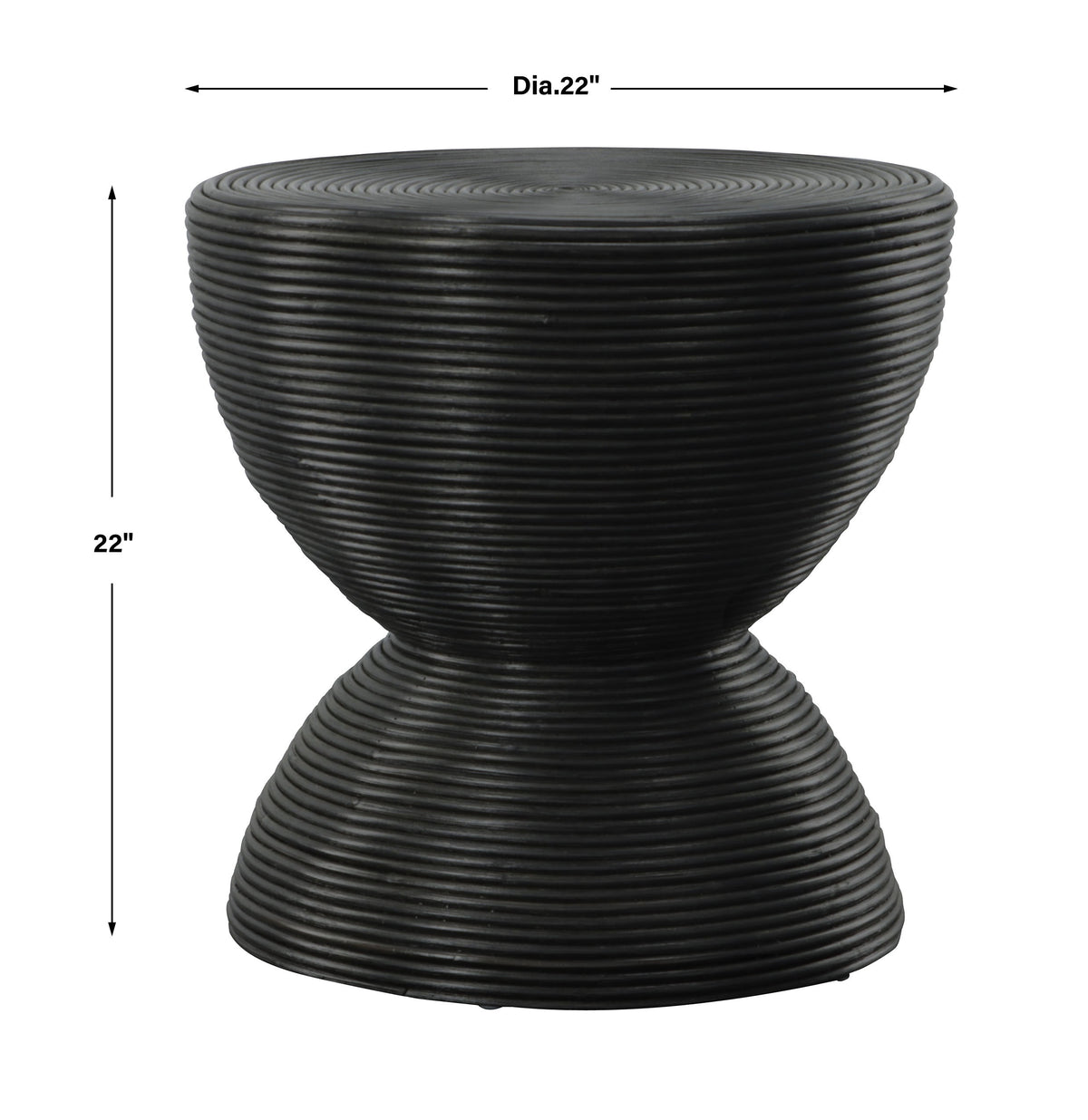 Bongo Black Rattan Side Table by Uttermost - View 6