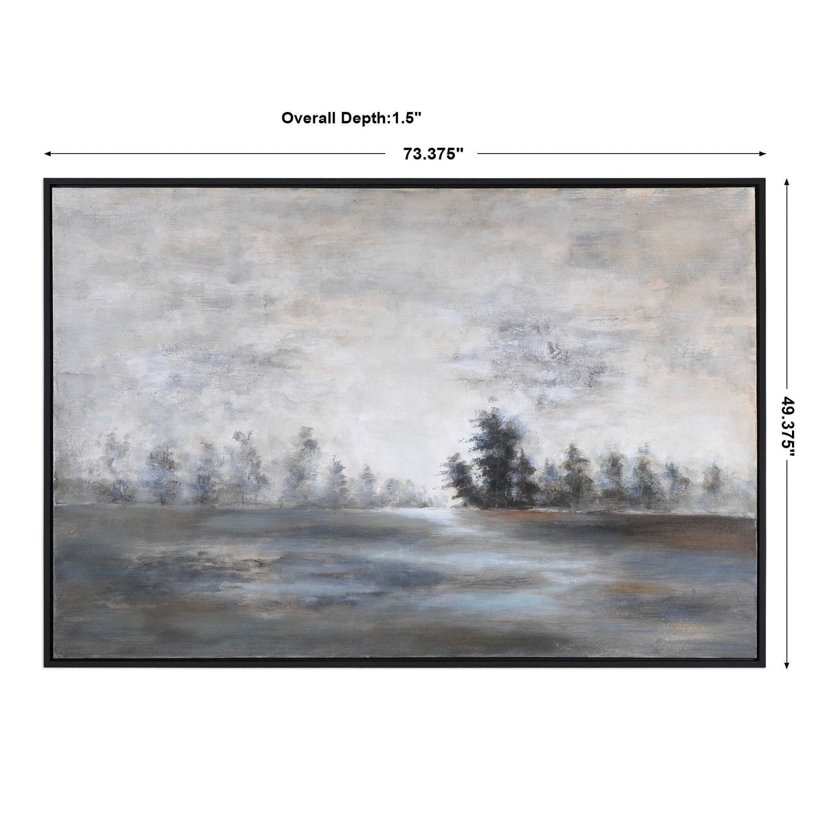 Evening Mist Landscape Art - Black / Blue by Uttermost - View 3