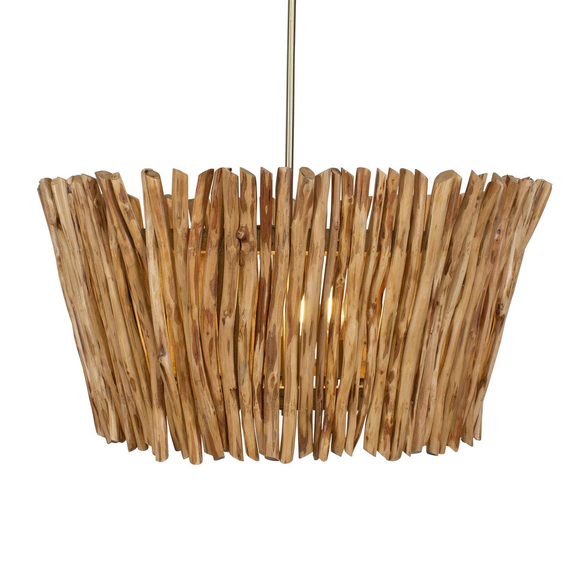 Rhea 4 Light Wood Branch Chandelier Woodtone - Light Brown by Uttermost - View 5