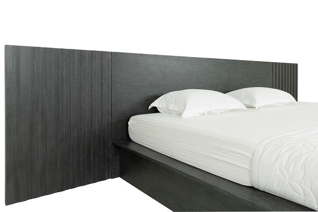 Manchester- Contemporary Platform Dark Grey Q Bed - View Image 1