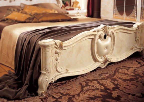 Barocco Queen Size Bed In Ivory - Baroccobedq.S | ESF | Home Elegance USA