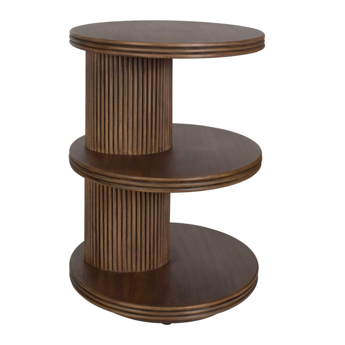 Top Tier Oval Walnut Side Table Woodtone - Dark Brown by Uttermost - View 3