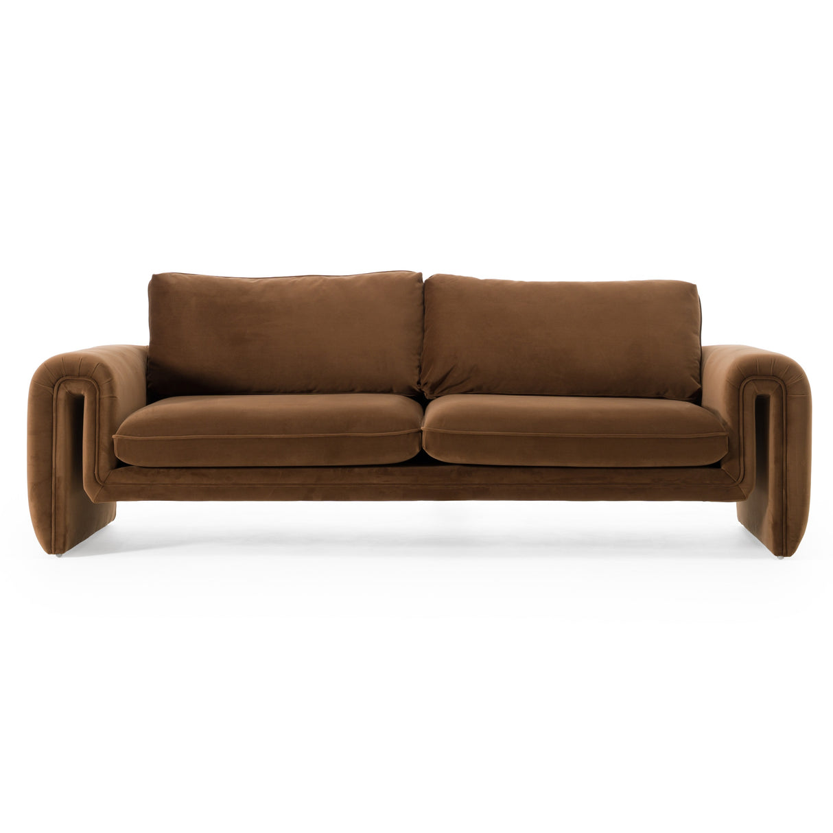 Bentley - Modern Brown Velvet Sofa - View Image 1