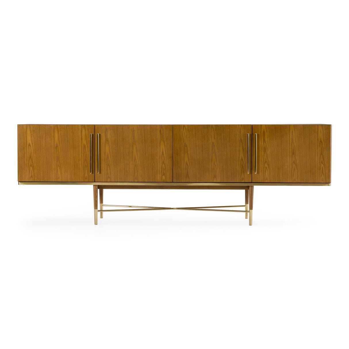 Modrest Bernard Mid-Century Modern Walnut & Gold Buffet Vgcssb-17118