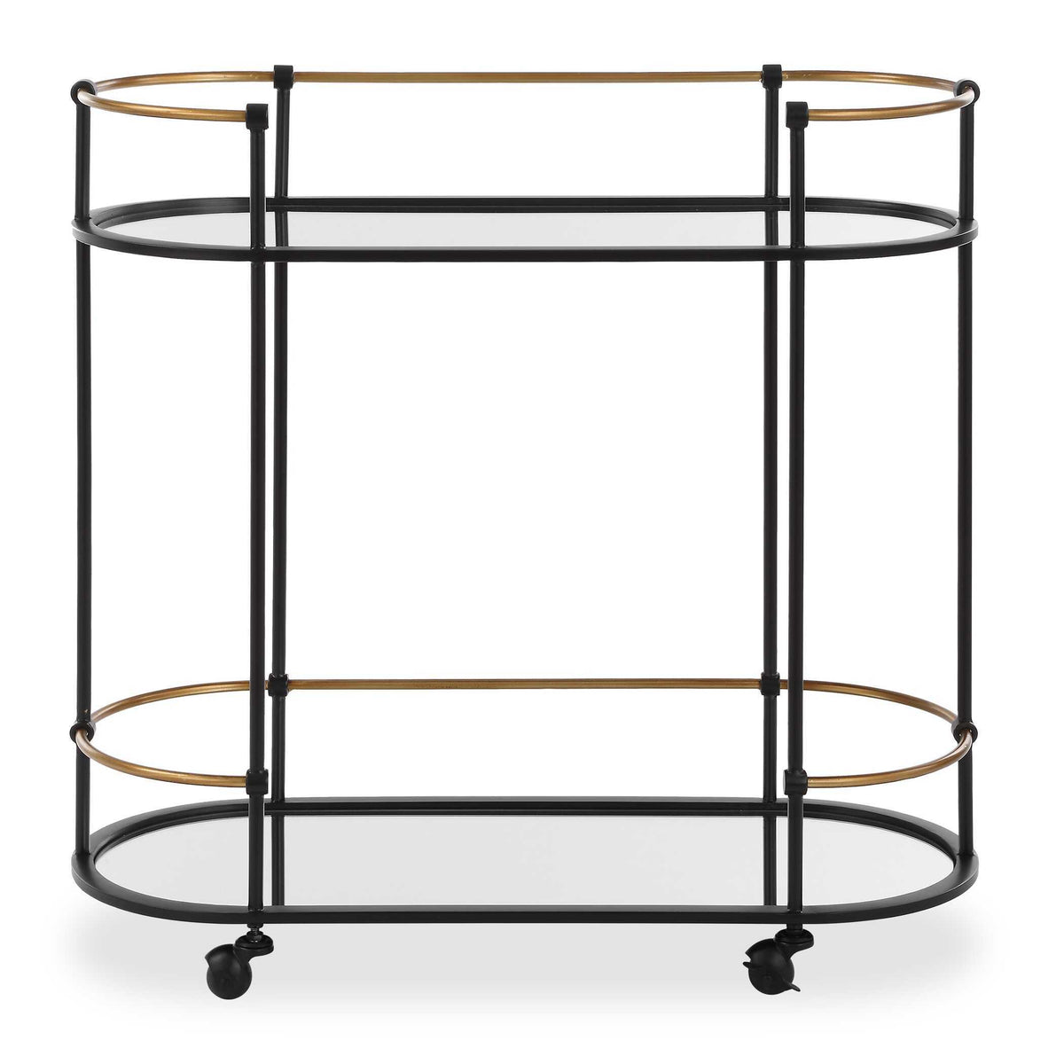 Andre Iron Bar Cart - Black by Uttermost - View 1