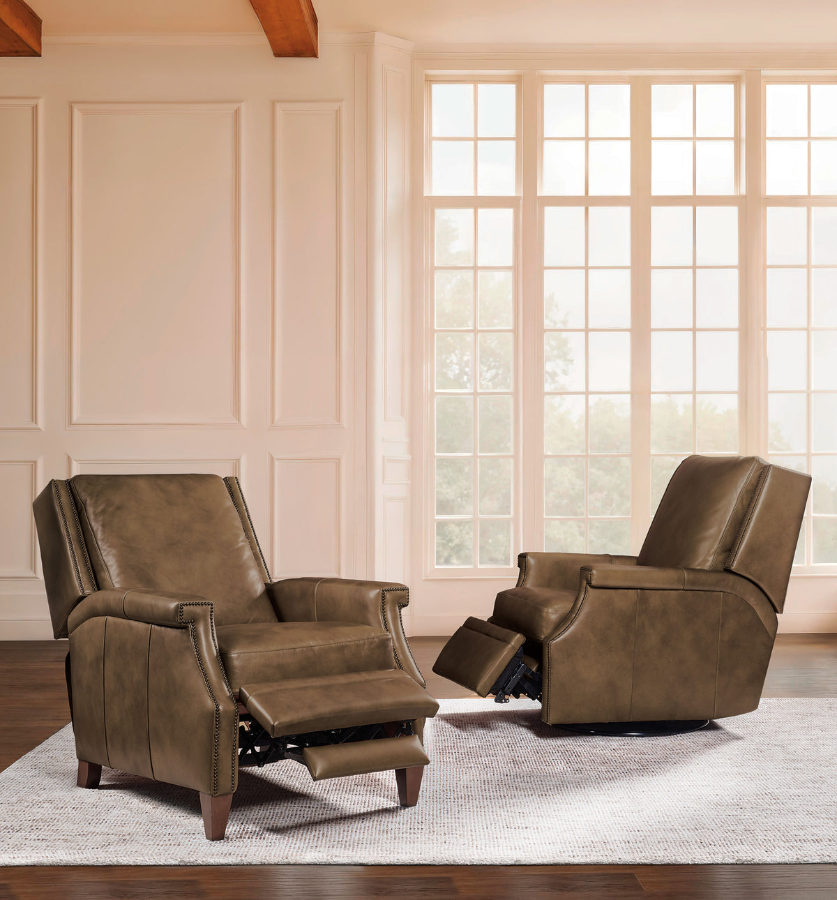 Collier Power Swivel Glider Recliner - Dark Brown by Hooker Furniture - View 8