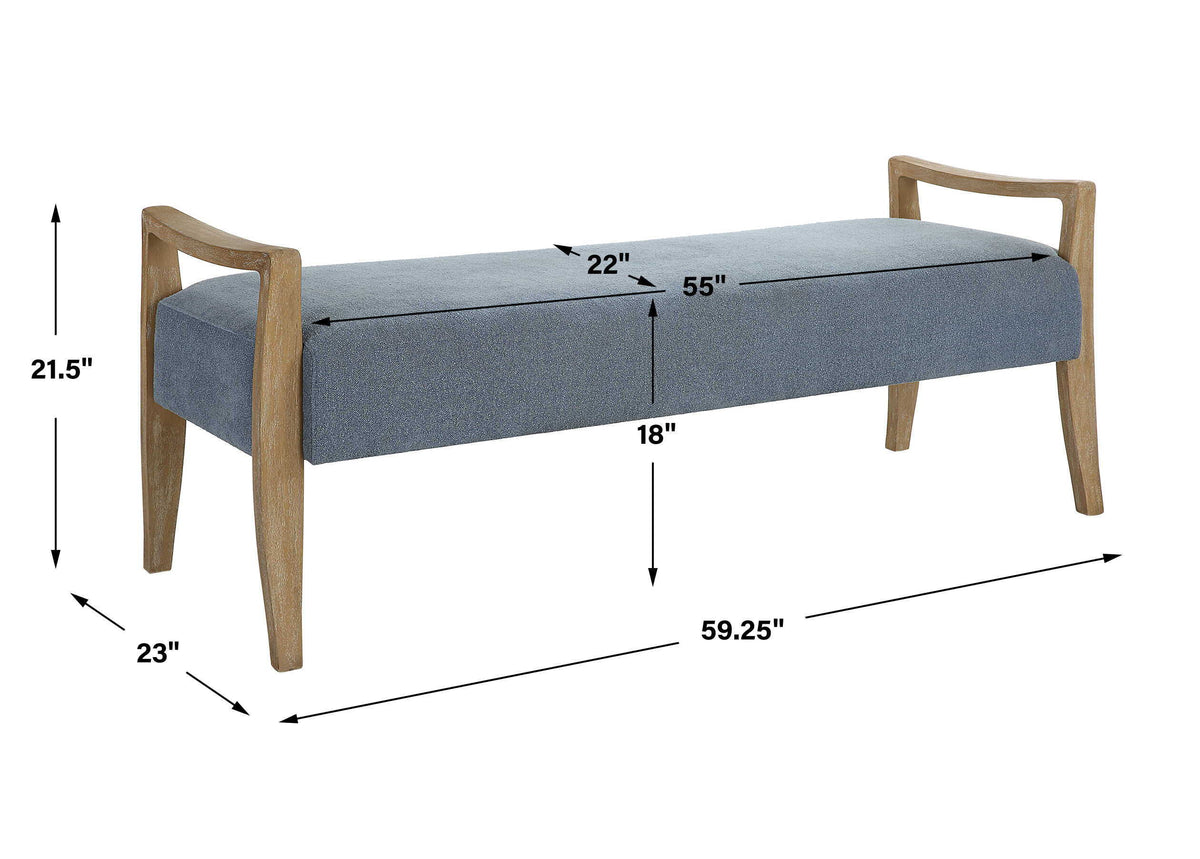Daylight Bench - Blue by Uttermost - View 7