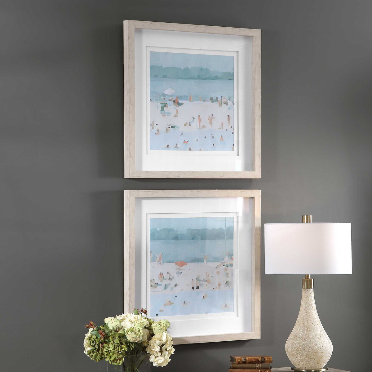 Sea Glass Sandbar Framed Prints (Set of 2) - Light Blue by Uttermost - View 4