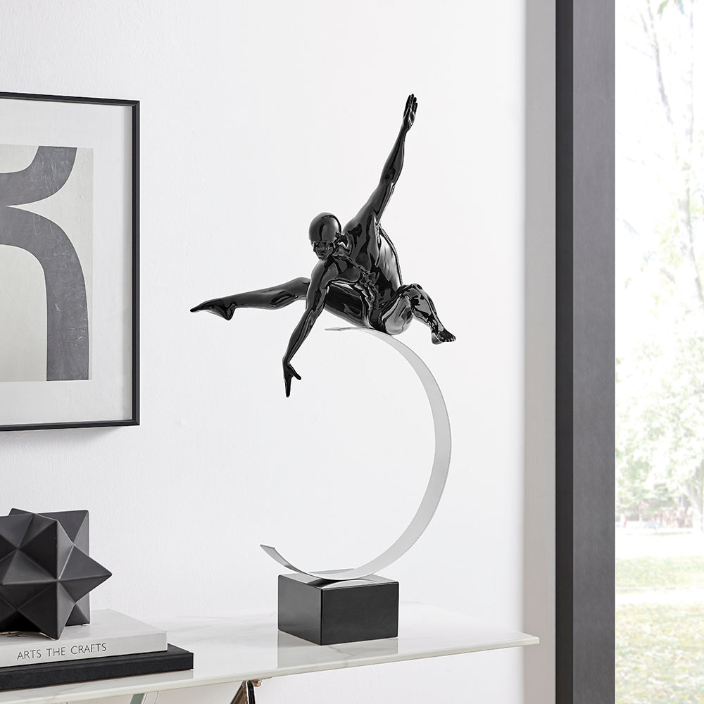 Dynamic Man Sculpture // Black | Finesse - Home Elegance USA