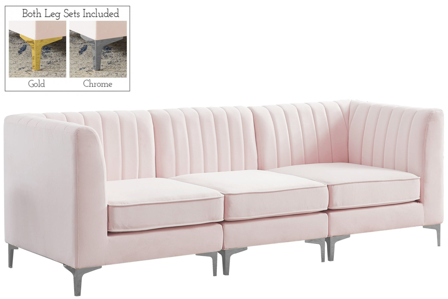 Alina - Modular Sectional - Pink - Fabric | Home Elegance USA