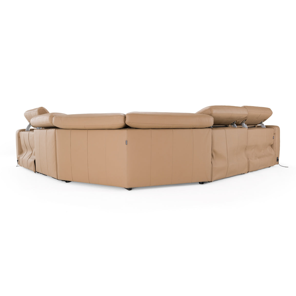 Bianca - Modern Brown Leather Sectional Sofa w/ 3 Recliners - View Image 1