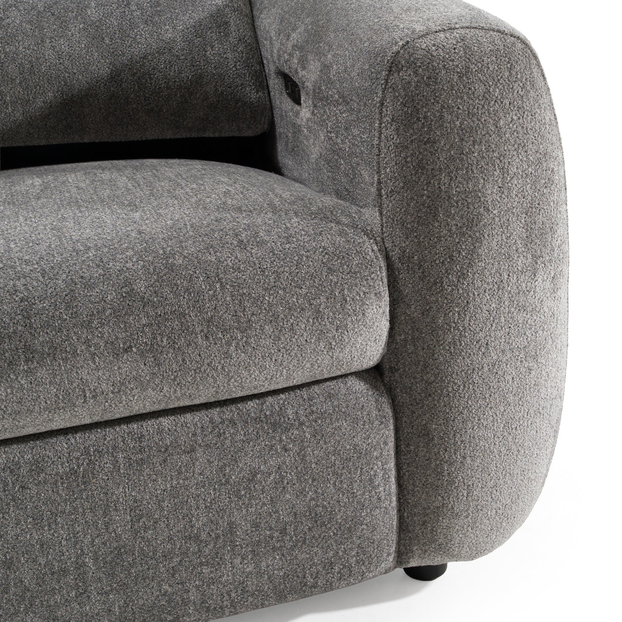 Brevig - Modern Grey Fabric Sofa w/ 2 Recliners - View Image 1