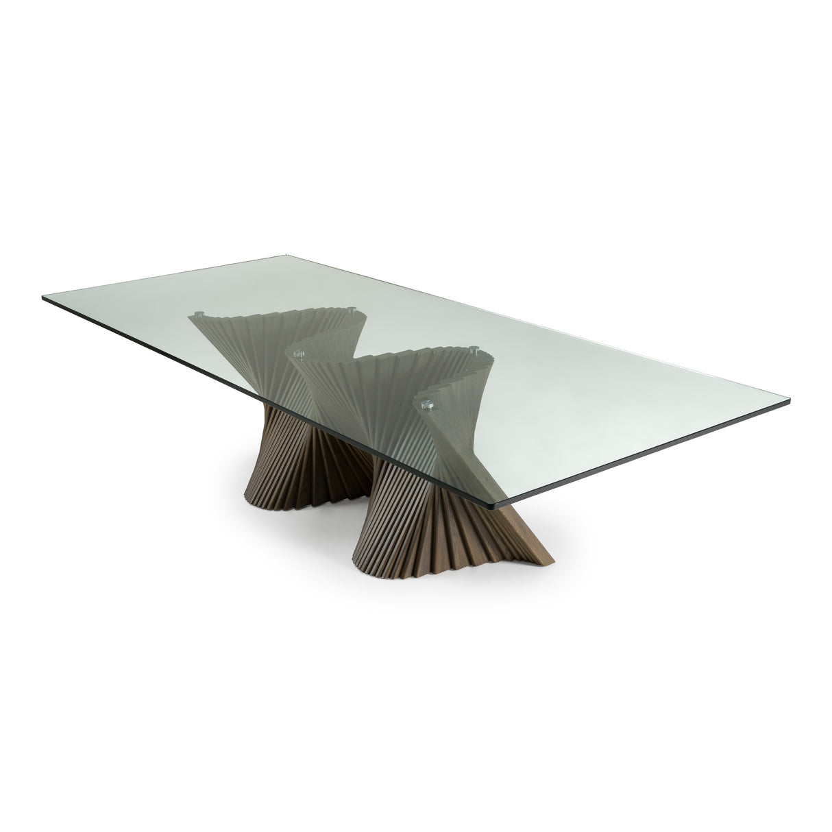 Byer - Modern Glass + Grey Ash Dining Table - View Image 1