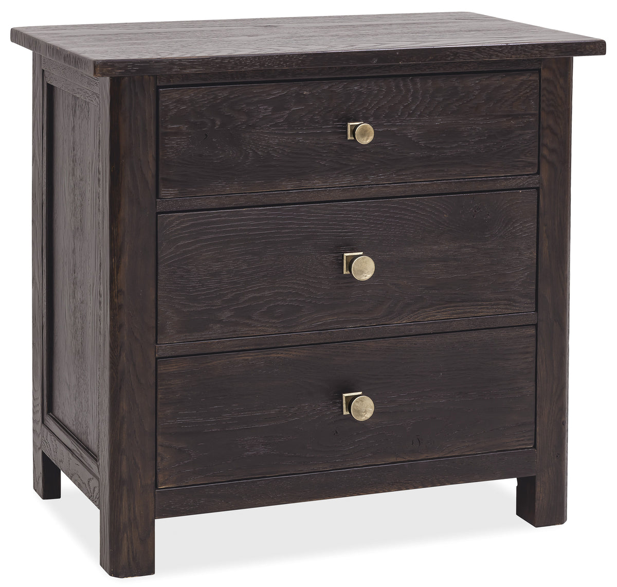 Driftwood Three-Drawer Nightstand Burnt Timber - Black by Hooker Furniture - View 1