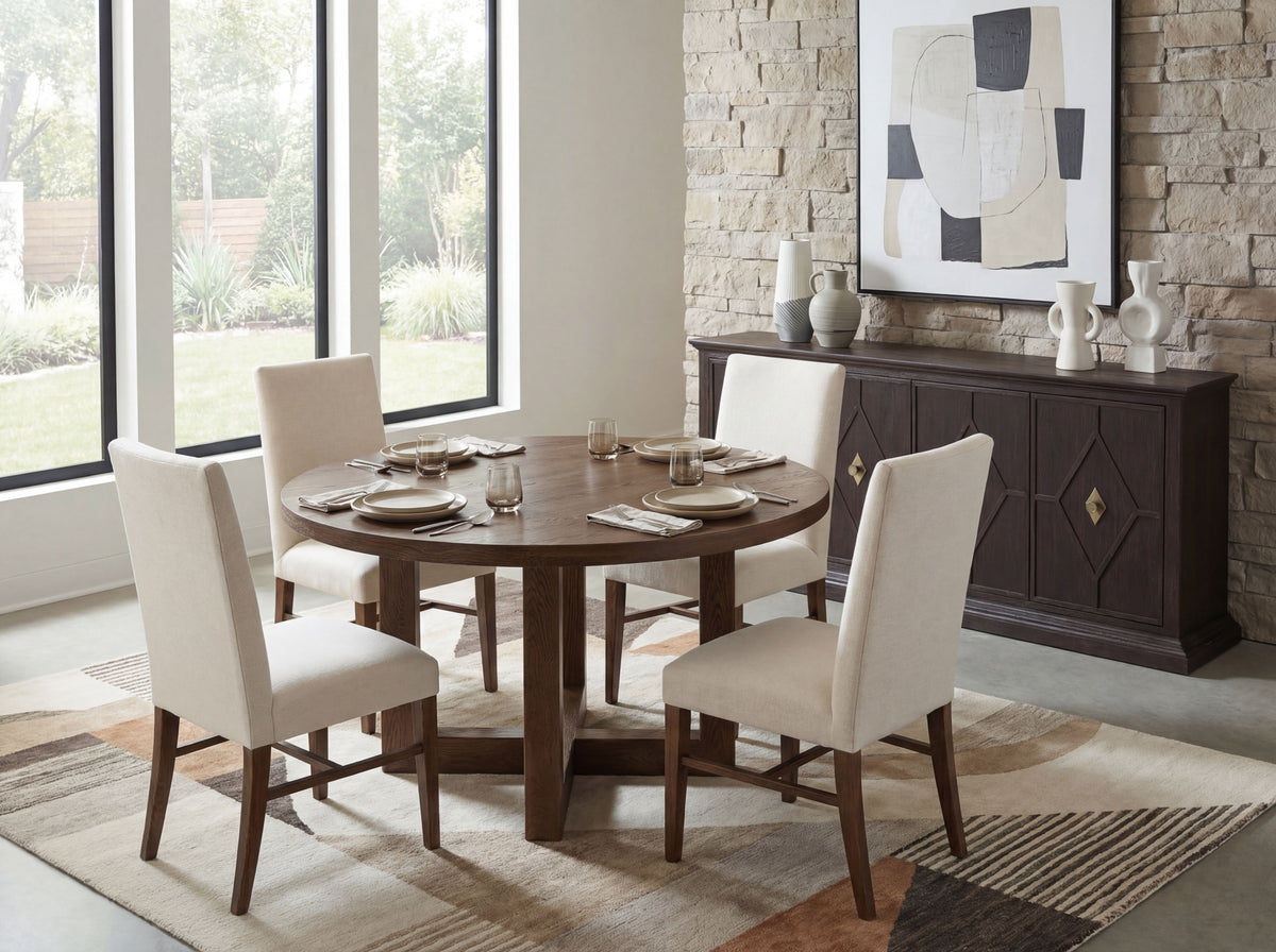 Driftwood 60" Round Dining Table Worn Saddle - Dark Brown by Hooker Furniture - View 2