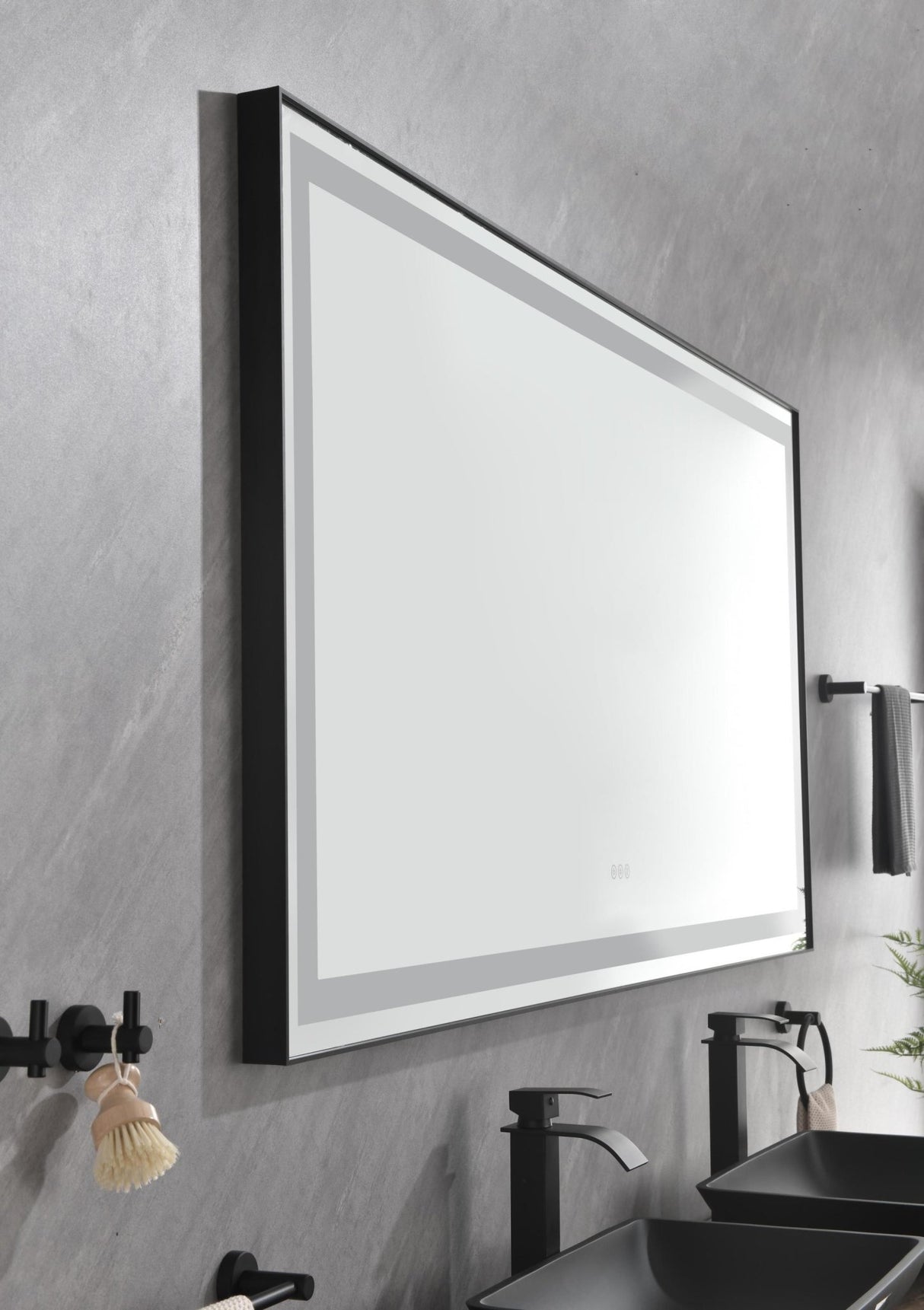 72 in. W x 36 in. H Black Framed LED Single Bathroom Vanity Mirror in Polished Crystal Bathroom Vanity LED Mirror with 3 Color Lights Mirror for Bathroom Wall Smart Lighted Vanity Mirror | Home Elegance USA