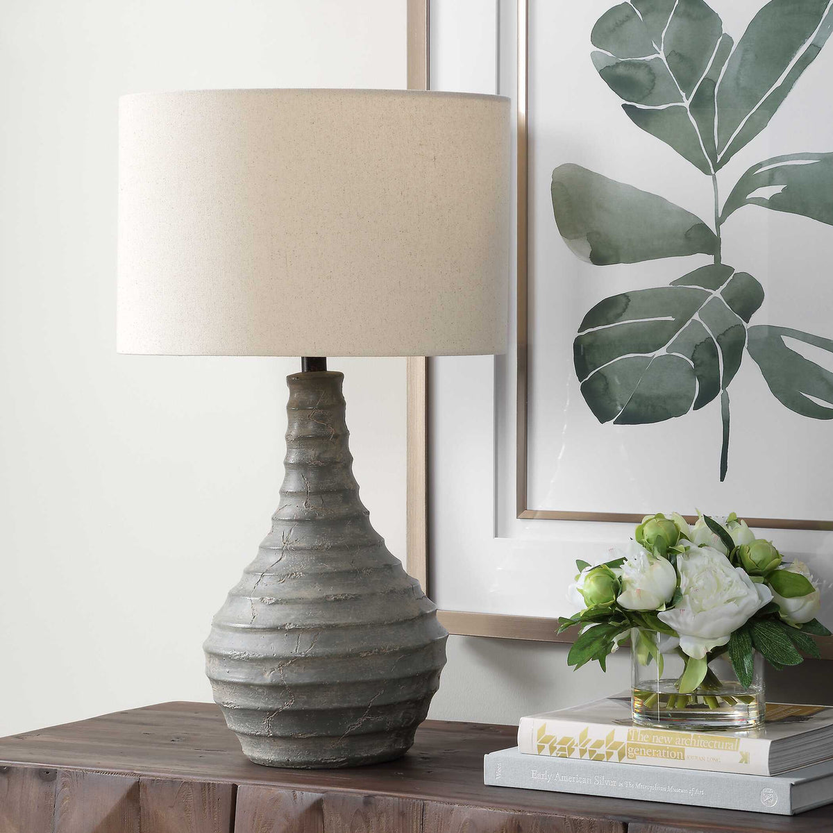 Stratum Rustic Outdoor Table Lamp - Gray by Uttermost - View 3