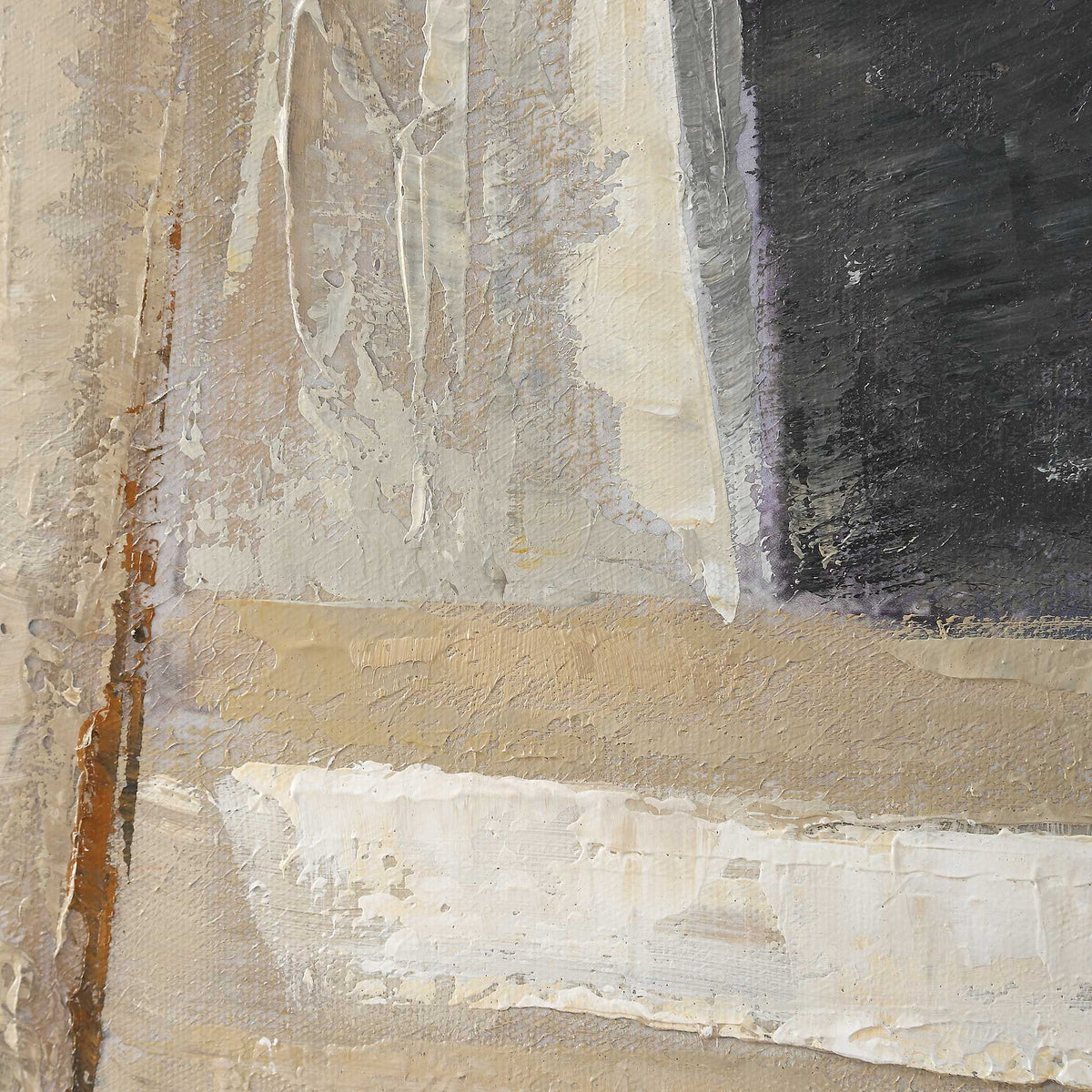 Hide & Seek Abstract Art Black / Brown / Gray / Orange / White / Woodtone - Light Brown by Uttermost - View 7