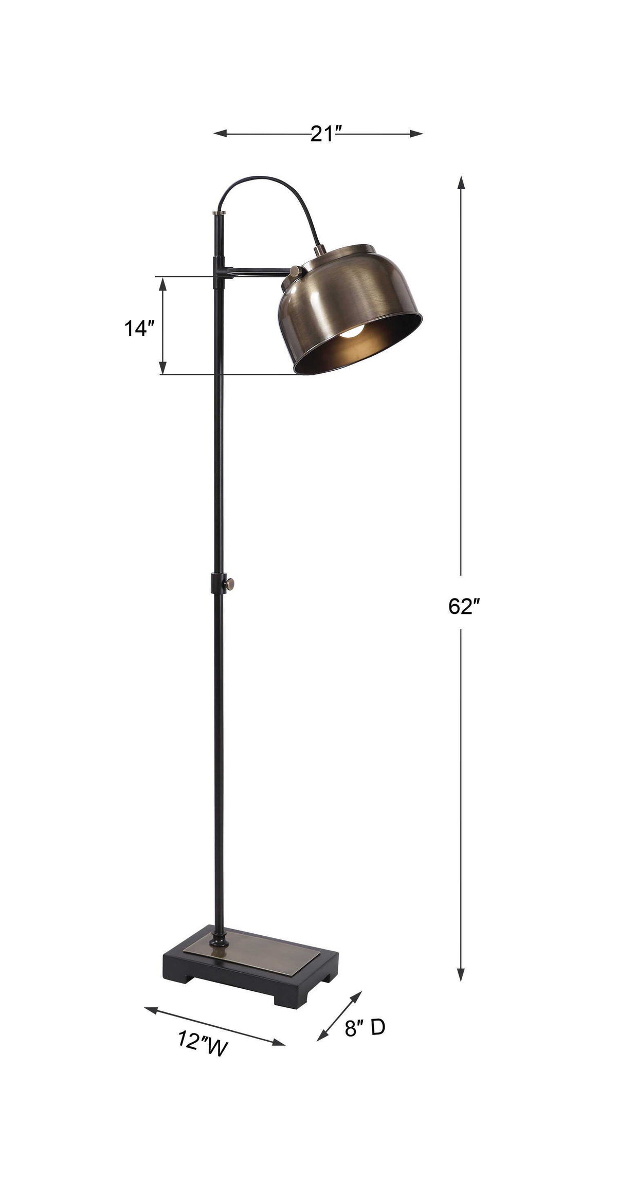 Bessemer Industrial Floor Lamp - Light Brown / Black by Uttermost - View 7